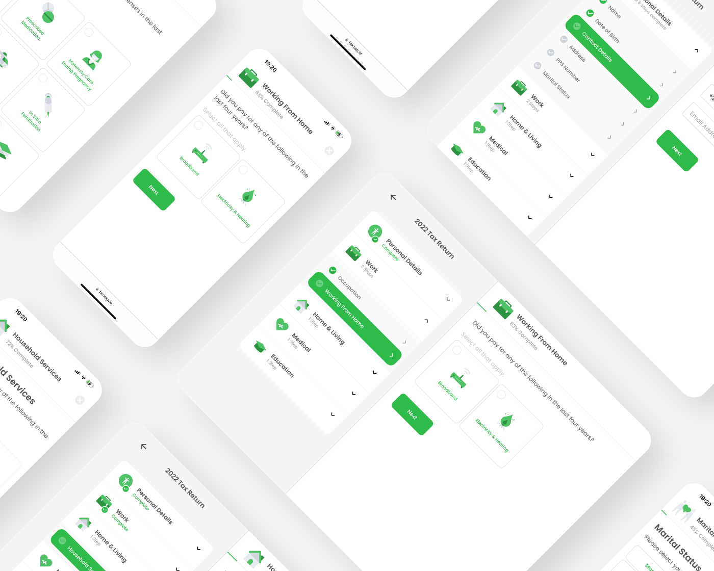 samples of taxzap mobile and desktop ui design